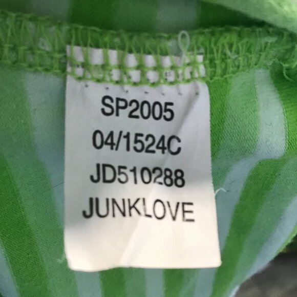 Split Strapless Striped Mini Dress With Ruffled Hem Size L - Picture 11 of 11